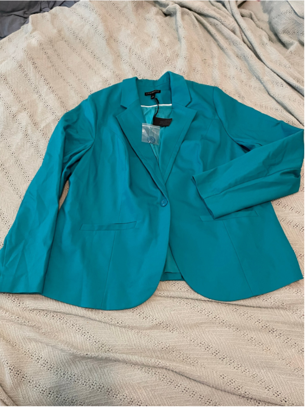 Women's Lane Bryant Jewel tone Teal power Blazer Size 18 workwear office chic